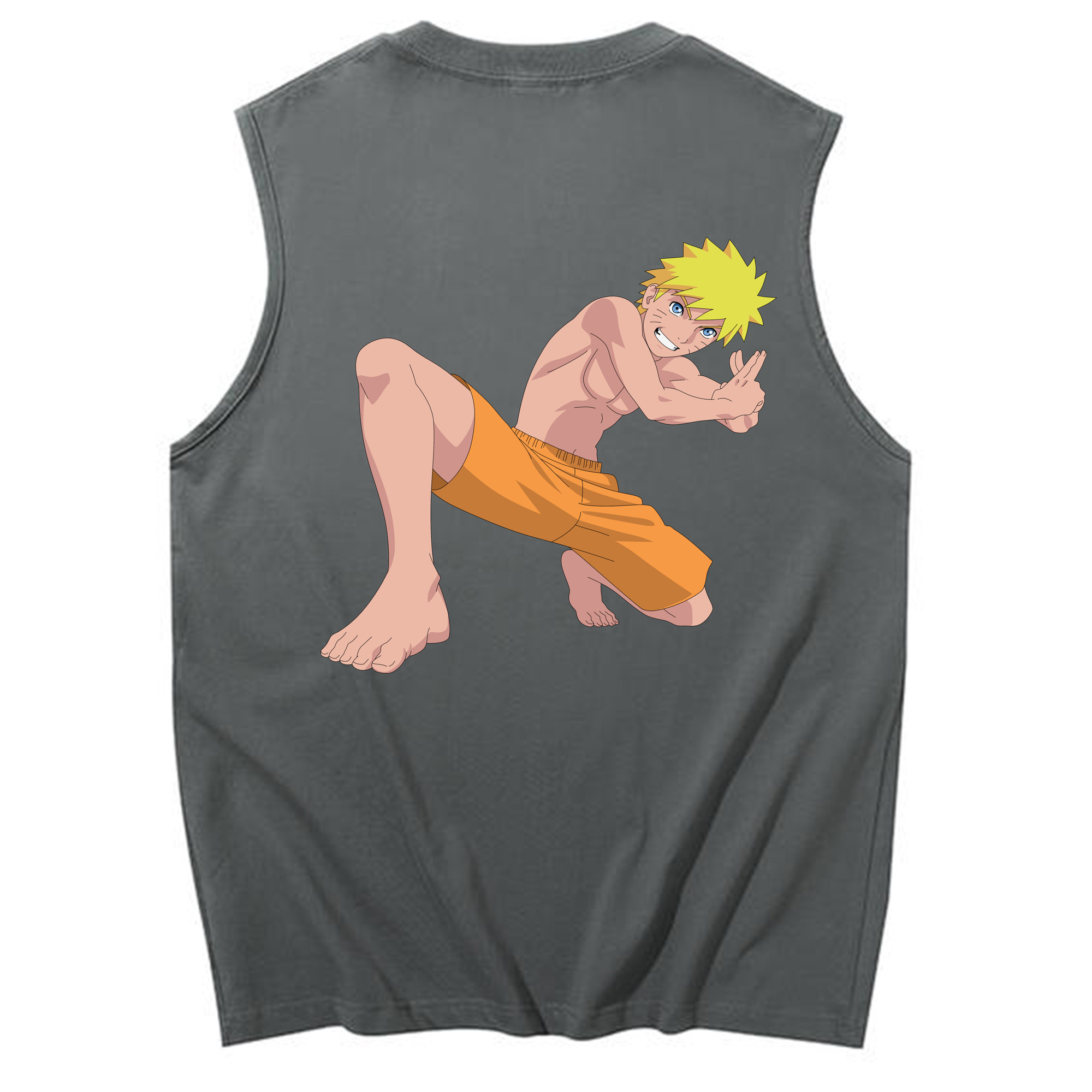 （画像用） NARUTO -ナルト- うずまき ナルト Uzumaki Naruto コットン100％タンクトップ（背面プリント）